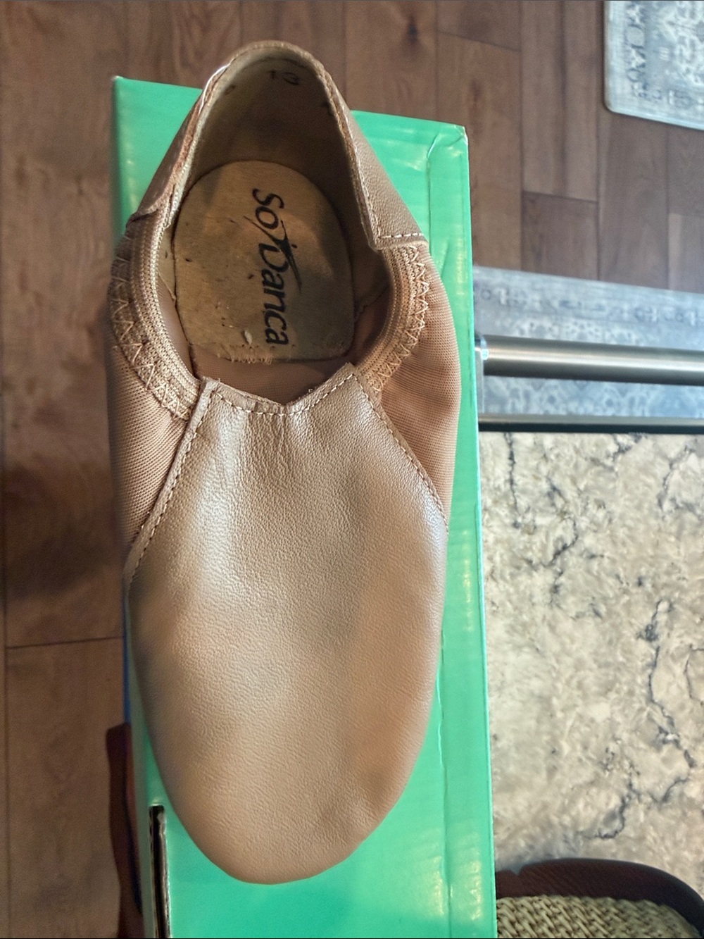 Brand New So Danca Kids Tan Leather Dance Slip-On Shoe